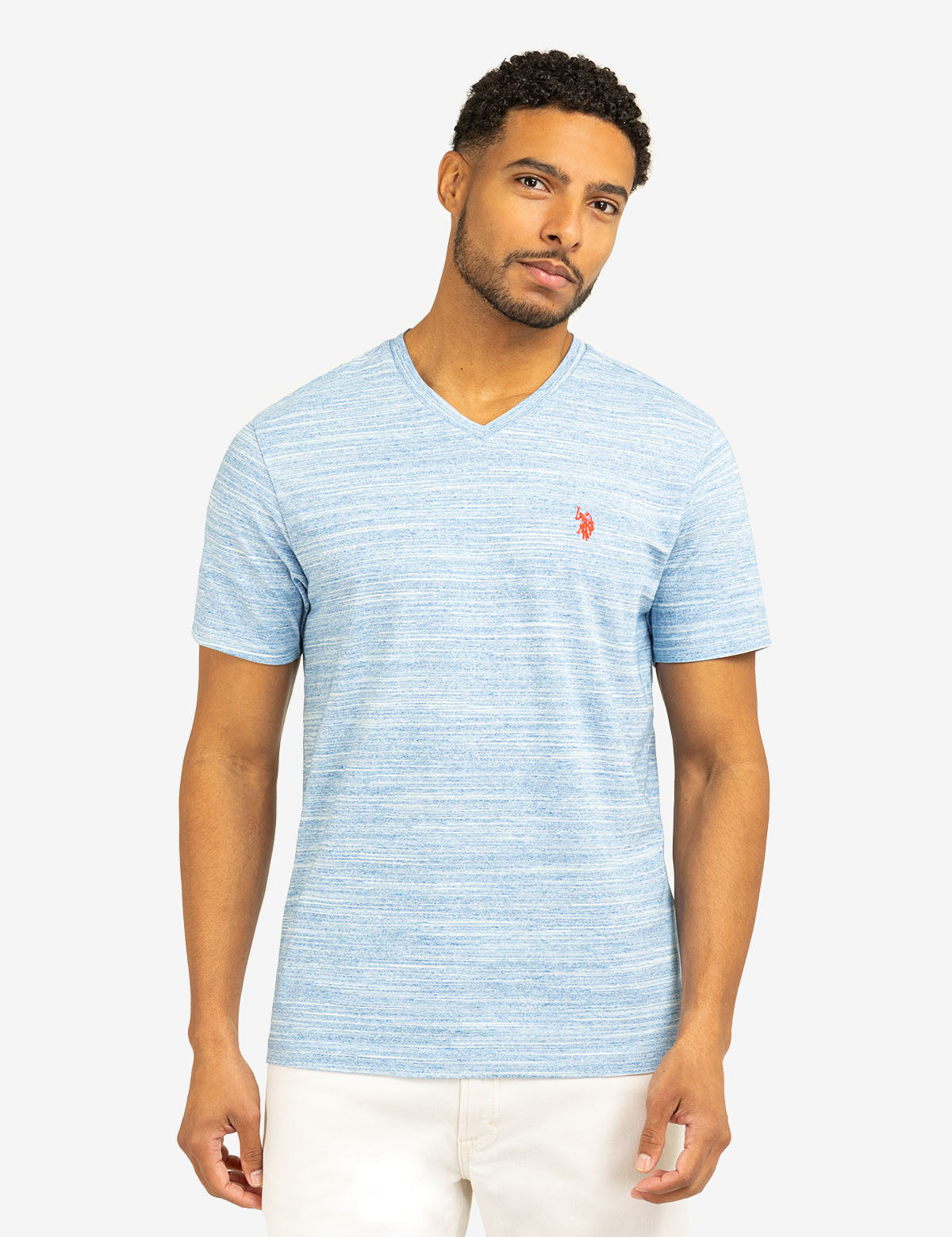 U.S. Polo Assn. - Mens Space Dye Jersey V-Neck T-Shirt - Size XX