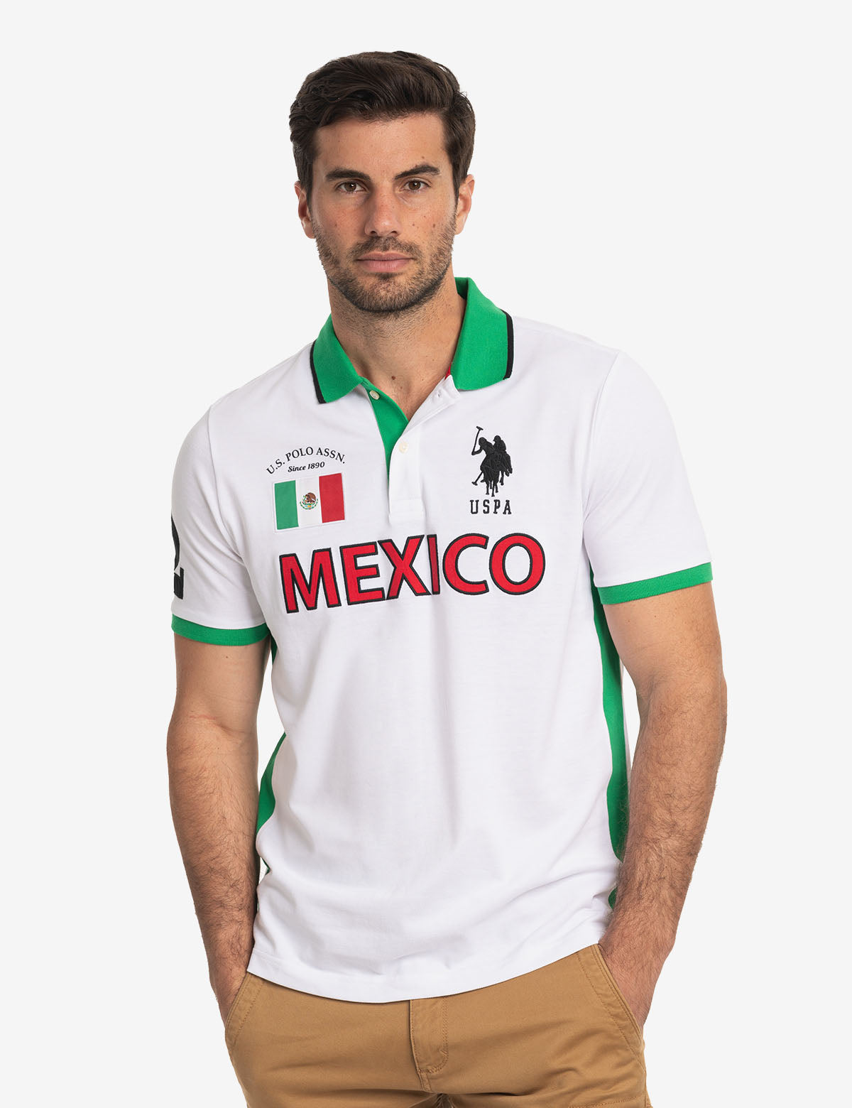 U.S. Polo Assn. - Mens Mexico Color Block Pique Polo Shirt - Size M