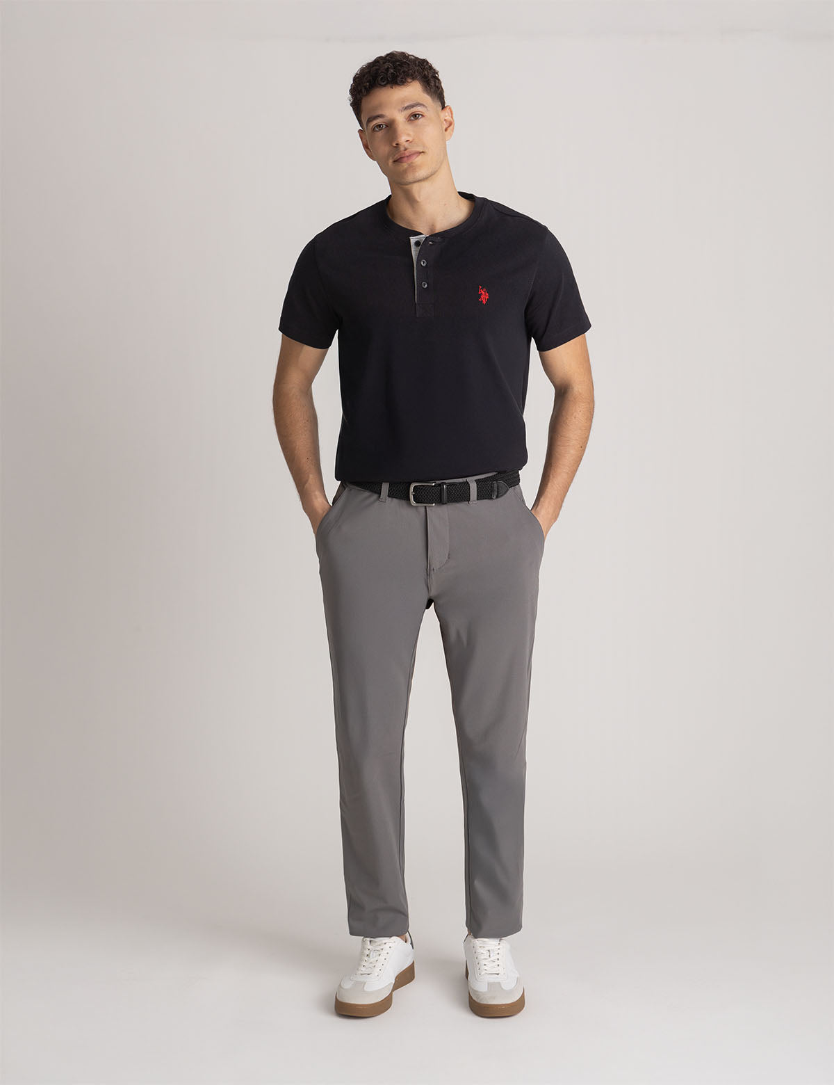 U.S. Polo Assn. - Mens Solid Jersey Henley Shirt - Size L