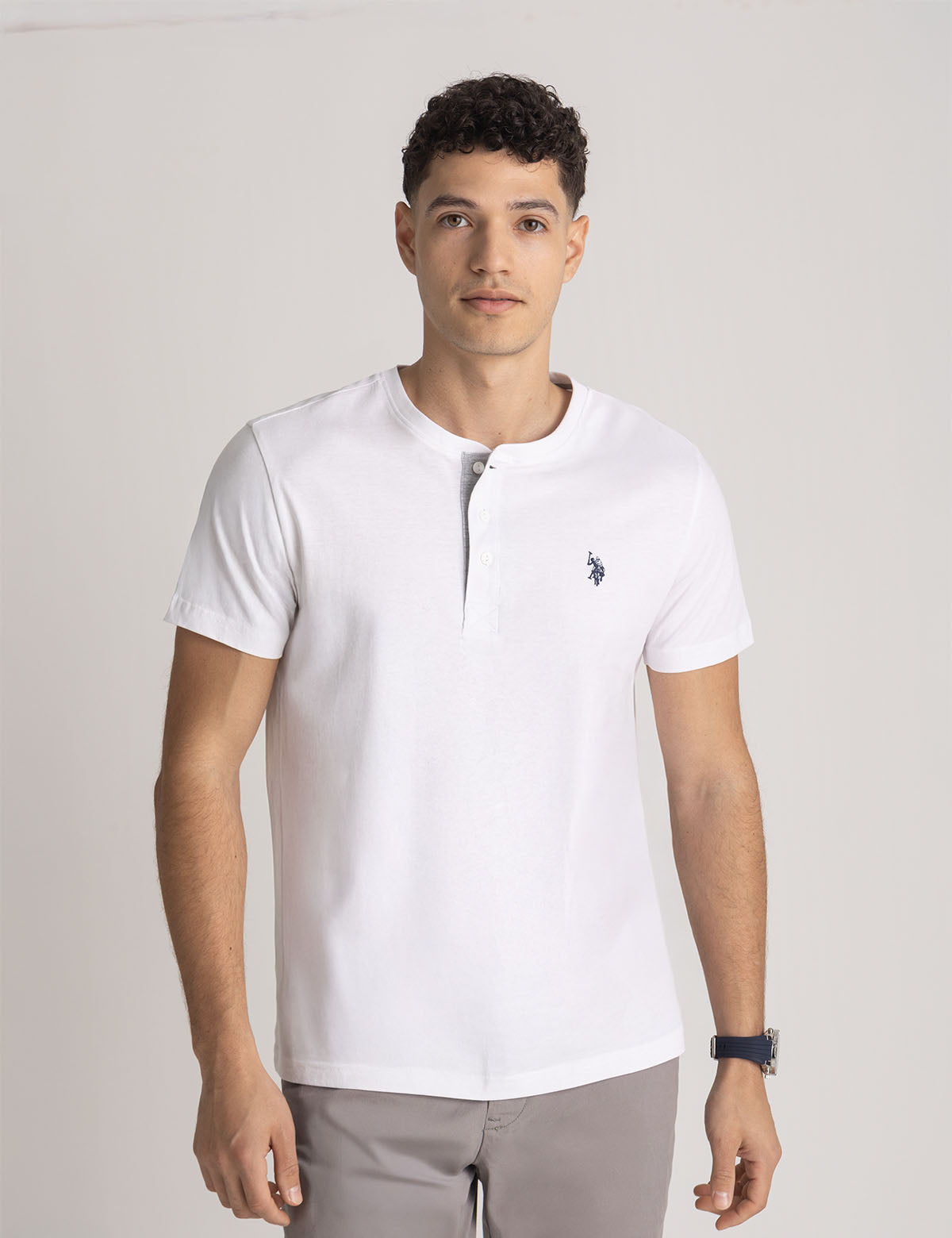 U.S. Polo Assn. - Mens Solid Jersey Henley Shirt - Size XX