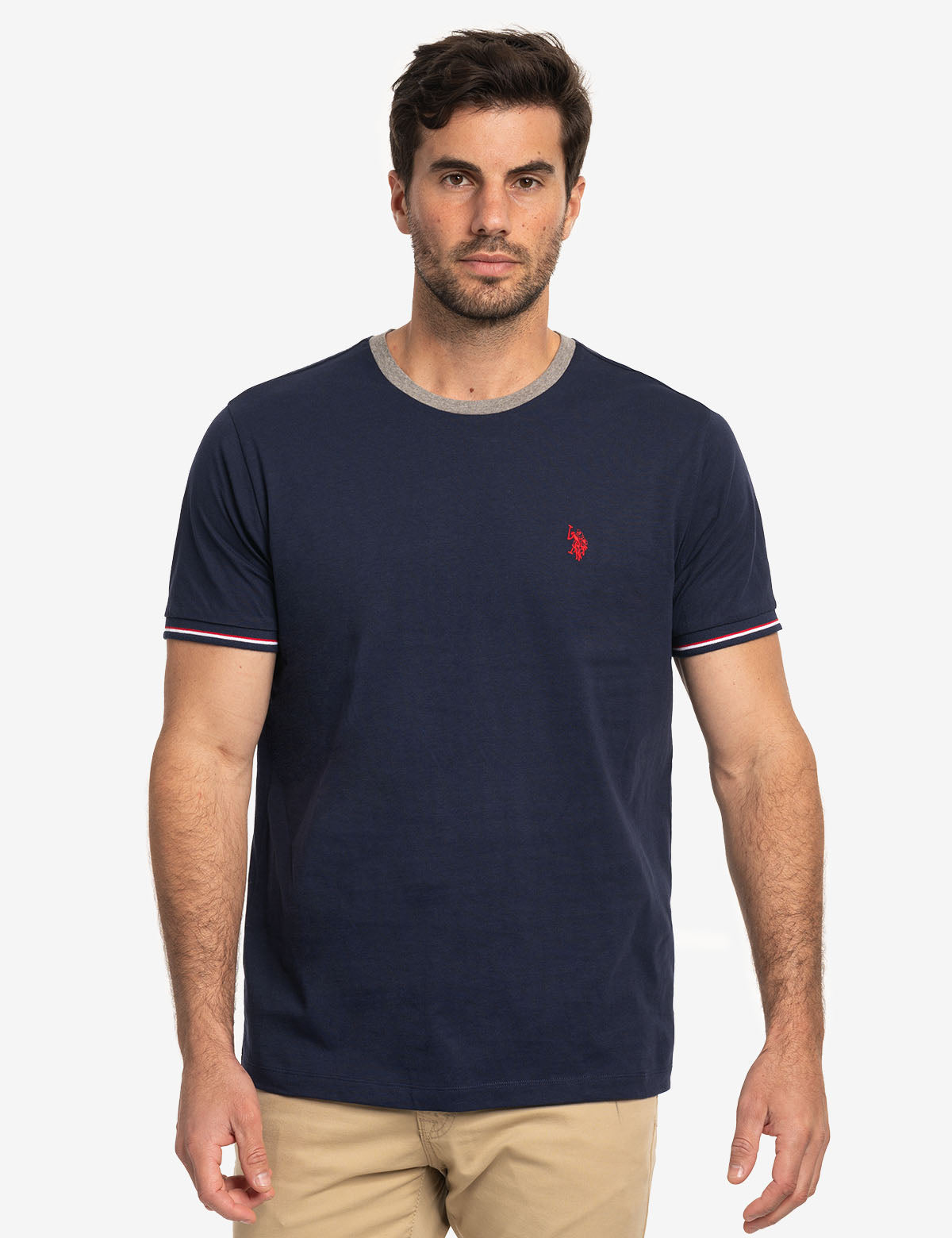 U.S. Polo Assn. - Mens Signature Stripe Trim Ringer T-Shirt - Size XL