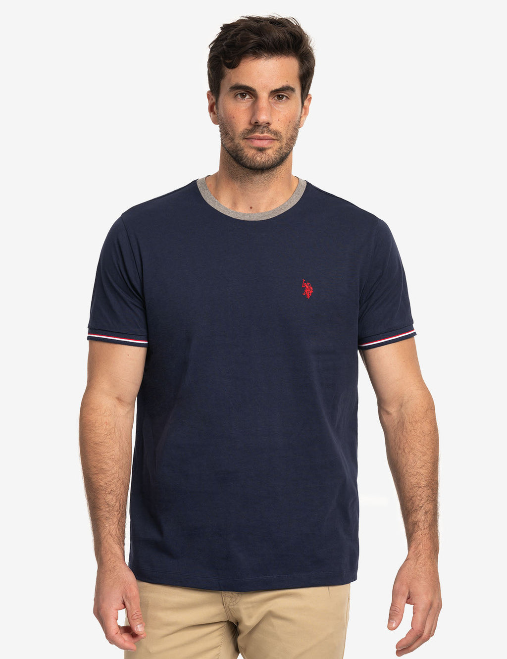 U.S. Polo Assn. - Mens Signature Stripe Trim Ringer T-Shirt - Size M