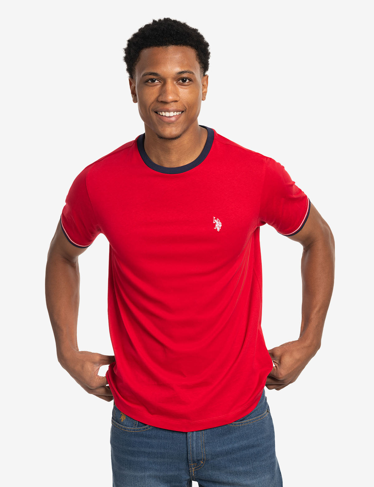 U.S. Polo Assn. - Mens Signature Stripe Trim Ringer T-Shirt - Size L