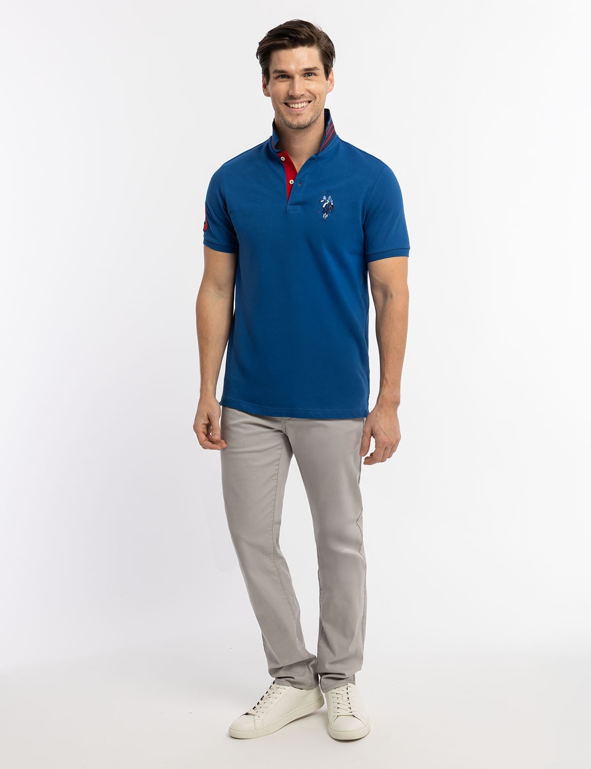 U.S. Polo Assn. - Mens Slim Fit Big Logo Multi-Tonal Polo Shirt - Size XL