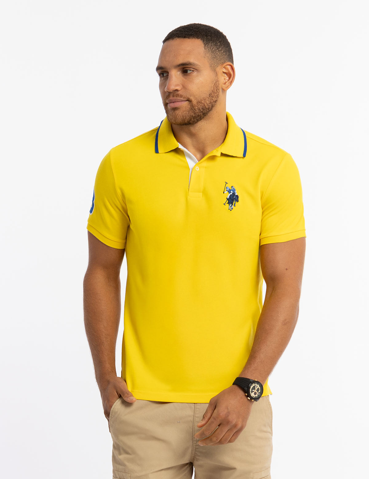 U.S. Polo Assn. - Mens Slim Fit Big Logo Multi-Tonal Polo Shirt - Size M