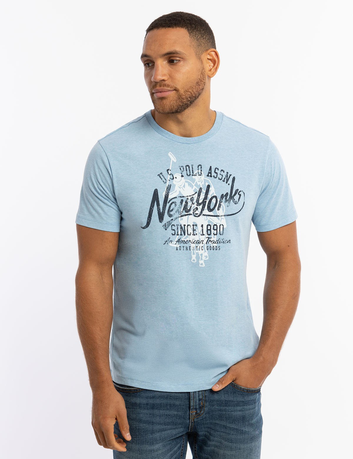 U.S. Polo Assn. - Mens New York Logo Jersey T-Shirt - Size S