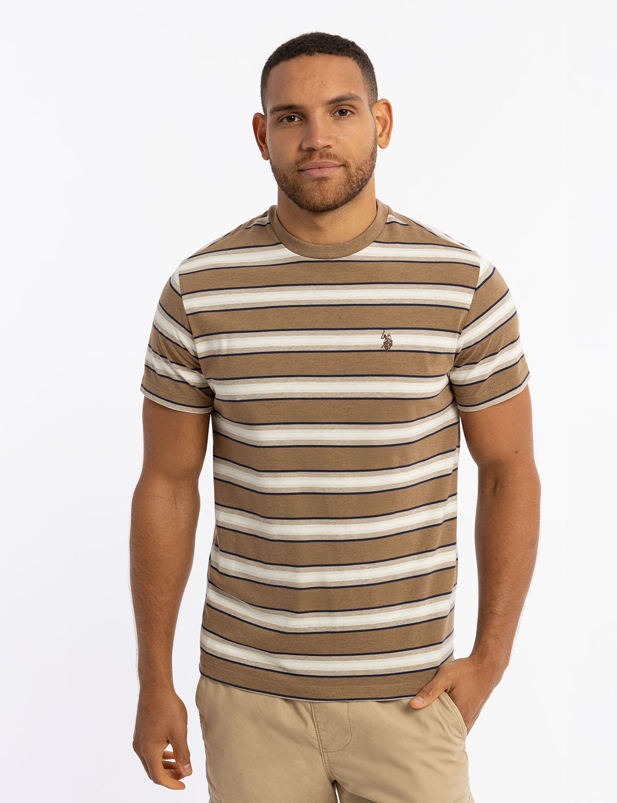 U.S. Polo Assn. - Mens Yarn Dye Ombre Stripe Jersey T-Shirt - Size S