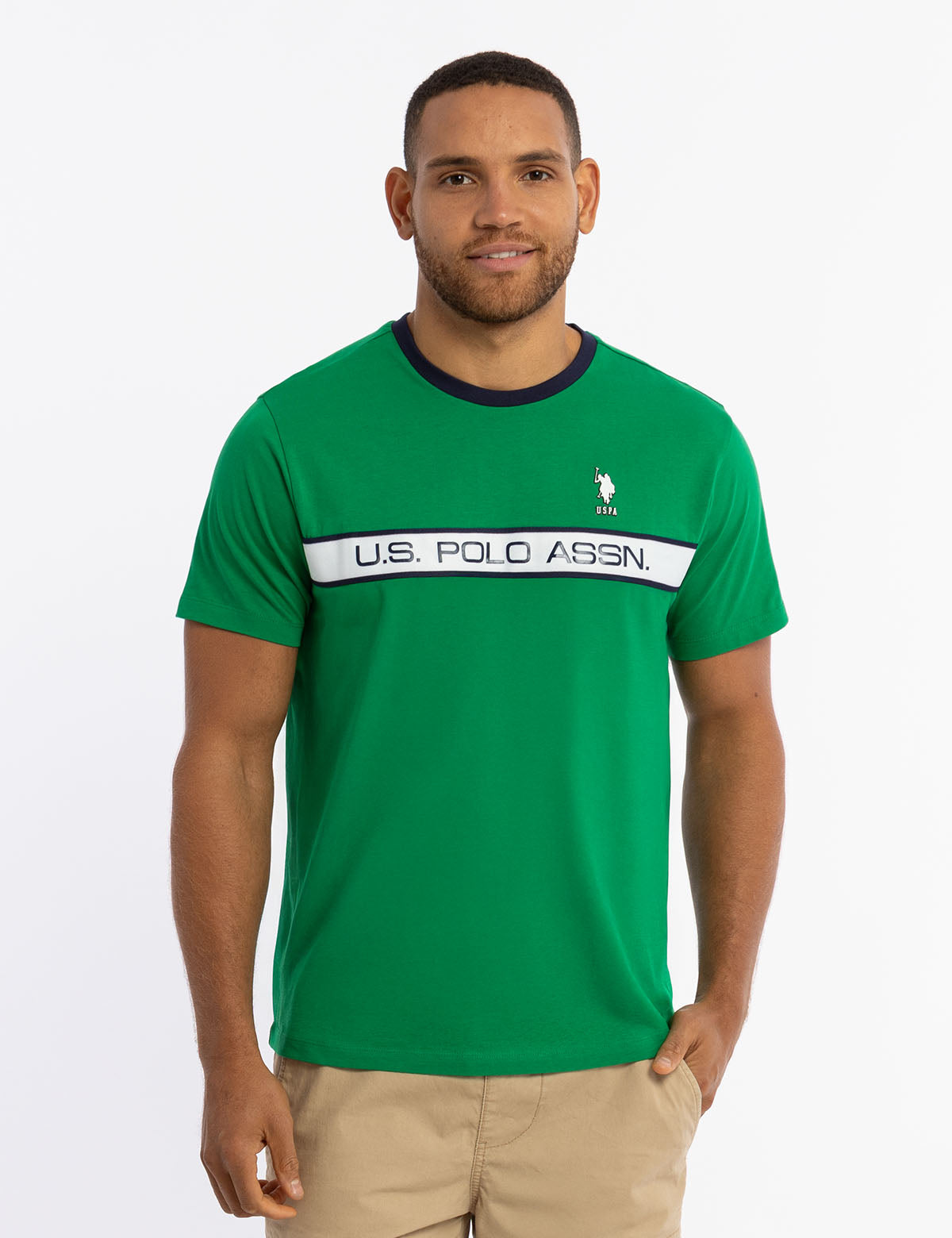 U.S. Polo Assn. - Mens Jersey Ringer Tricot T-Shirt - Size S