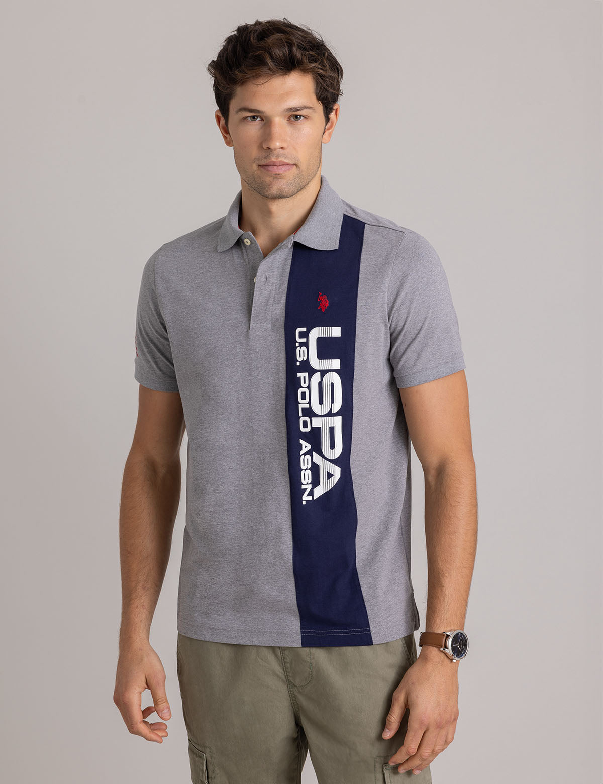 U.S. Polo Assn. - Mens USPA Color Block Jersey Polo Shirt - Size M