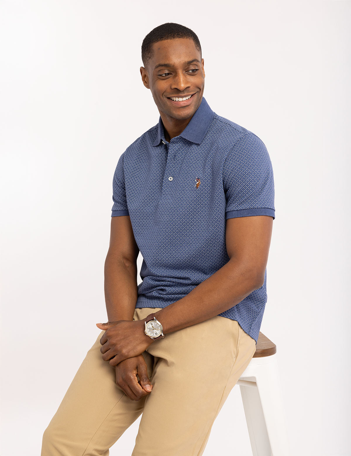 U.S. Polo Assn. - Mens All Over Print Polo Shirt - Size S