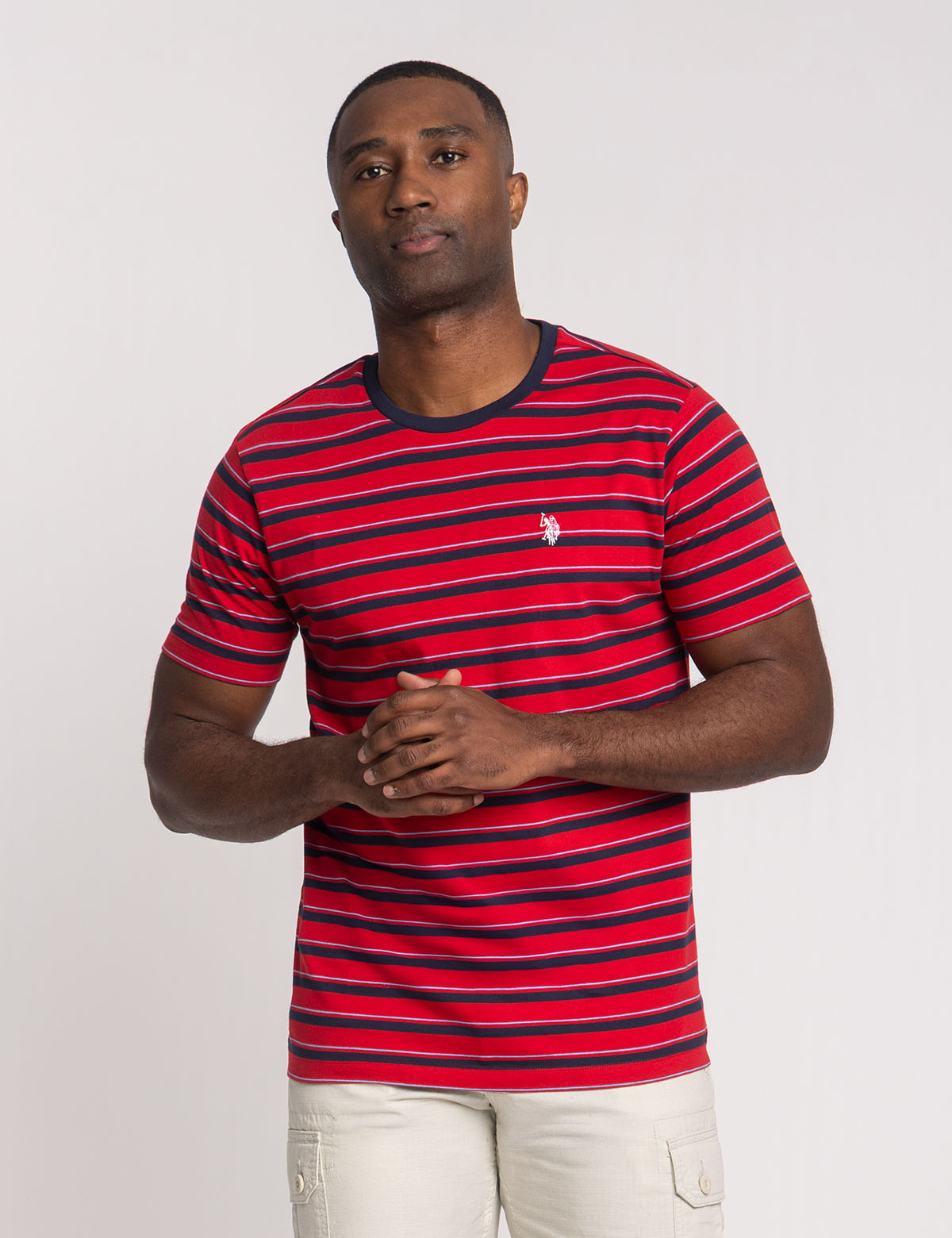 U.S. Polo Assn. - Mens Yarn Dye Stripe Jersey T-Shirt - Size L