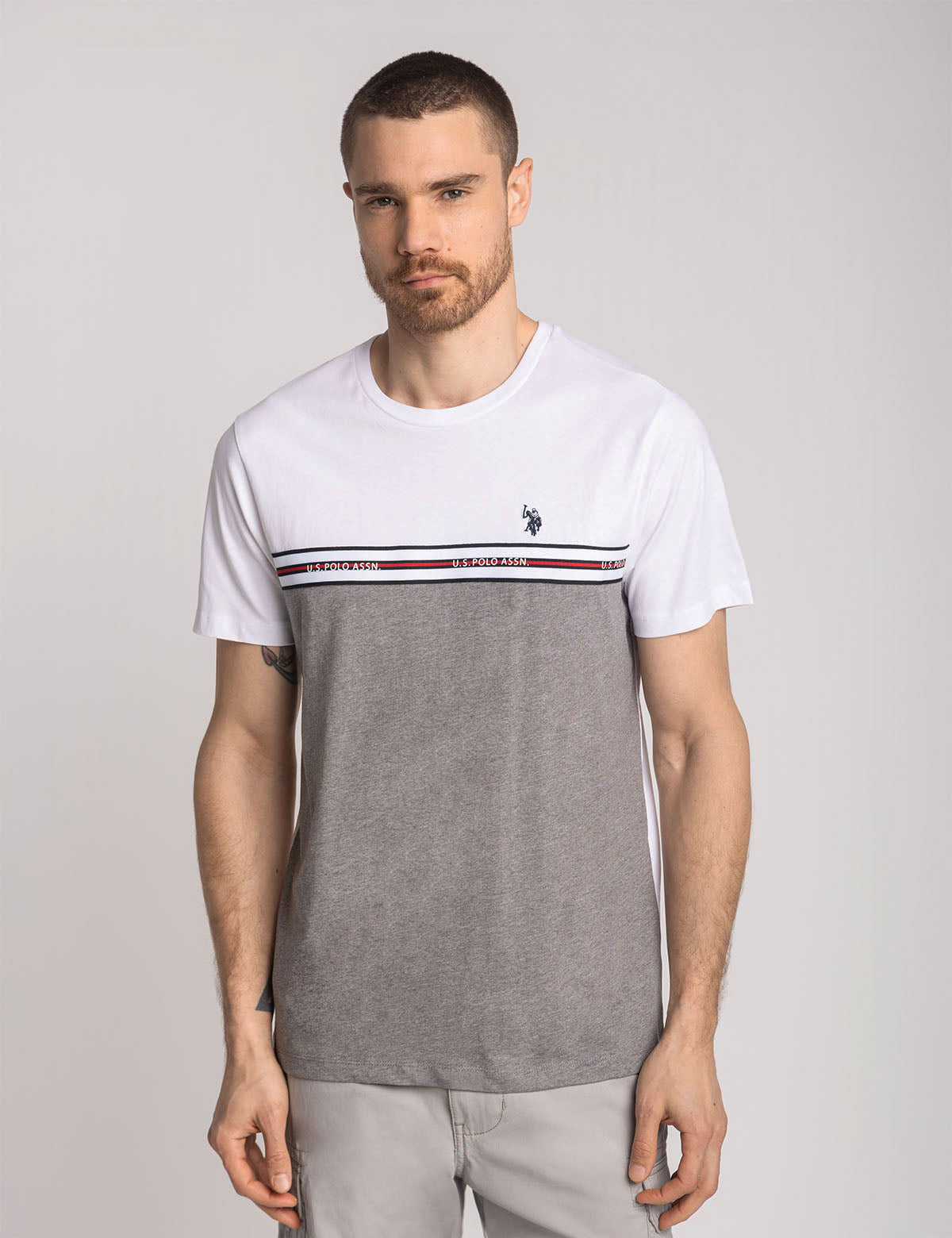 U.S. Polo Assn. - Mens Tricot Pieced Stripe Jersey T-Shirt - Size XX
