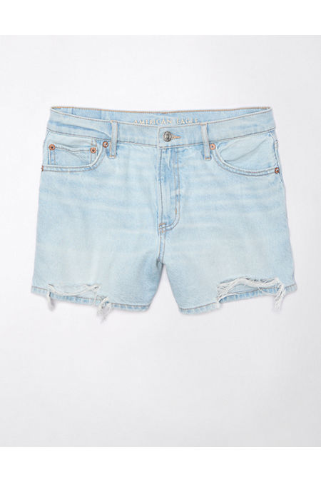 AE Strigid Super High-Waisted Relaxed Ripped Denim Short Women's Light Wash 20