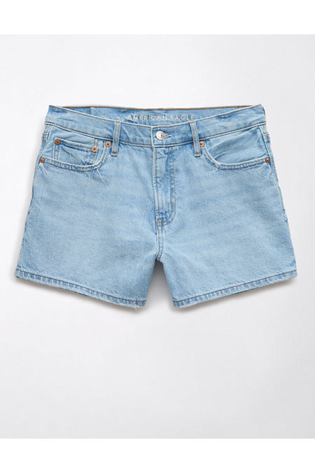 AE Strigid Super High-Waisted Relaxed Denim Short Women's Blue Daylight 18
