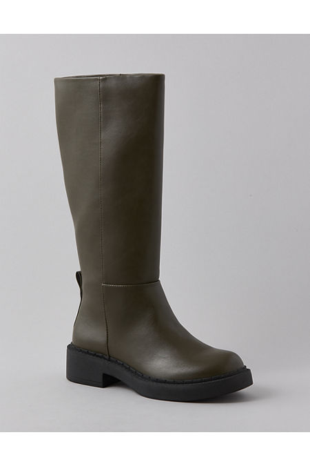 AE Vegan Leather Riding Boot Women's Olive 7 1/2