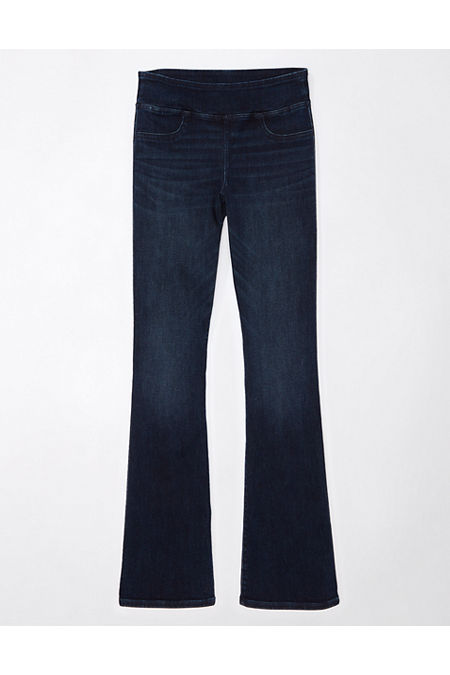 AE Luxe Pull-On High-Waisted Kick Bootcut Jean Women's Dark Indigo S Long