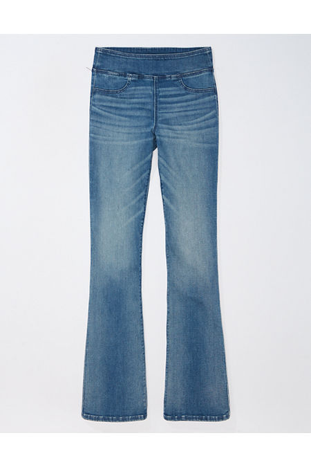AE Luxe Pull-On High-Waisted Kick Bootcut Jean Women's Medium Tinted XS Short