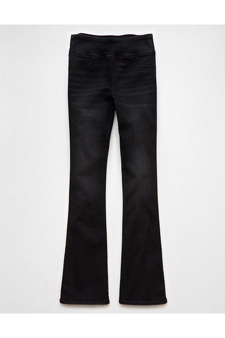 AE Luxe Pull-On High-Waisted Kick Bootcut Jean Women's Black XS Long