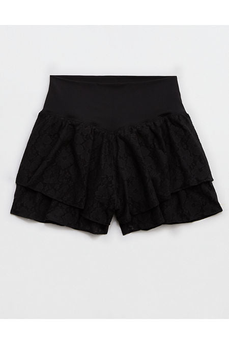 OFFLINE By Aerie Real Me Lace Flowy Short Women's True Black M