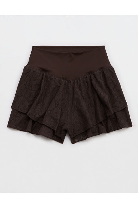 OFFLINE By Aerie Real Me Lace Flowy Short Women's Deep Earth S