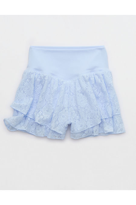 OFFLINE By Aerie Real Me Lace Flowy Short Women's Eyelet Blue M