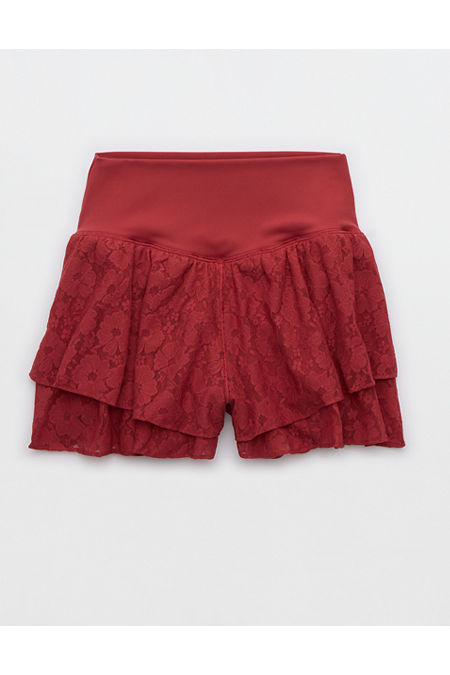 OFFLINE By Aerie Real Me Lace Flowy Short Women's Summer Burgundy XXL
