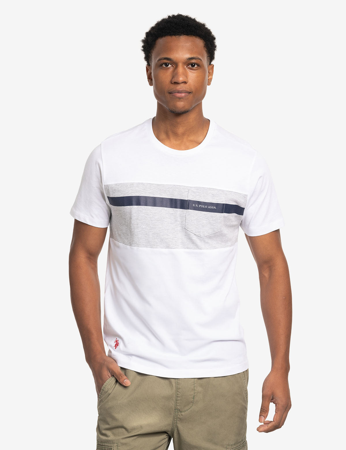 U.S. Polo Assn. - Mens Color Block Jersey T-Shirt With Pocket - Size XL