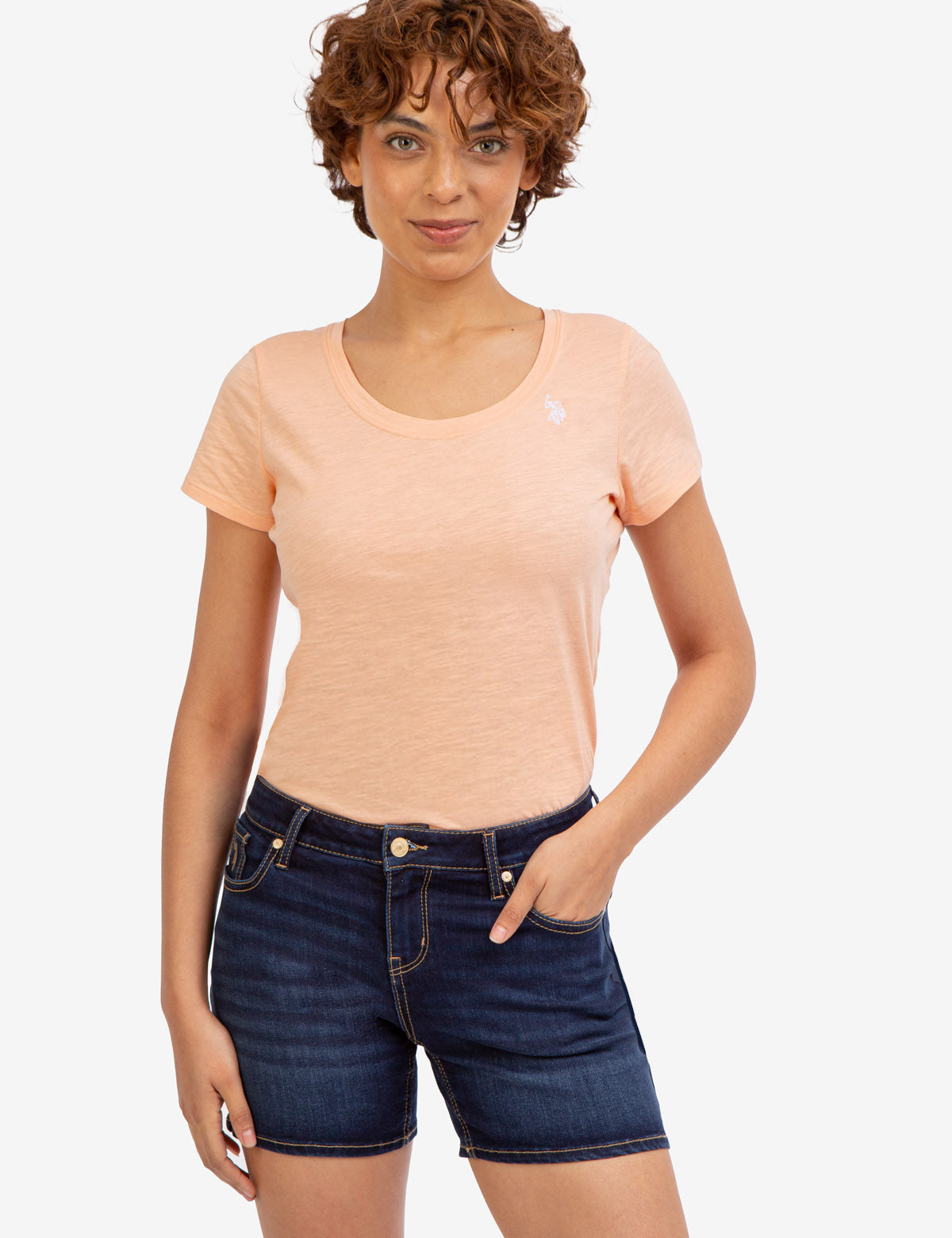 U.S. Polo Assn. - Womens Scoop Neck T-Shirt - Size M