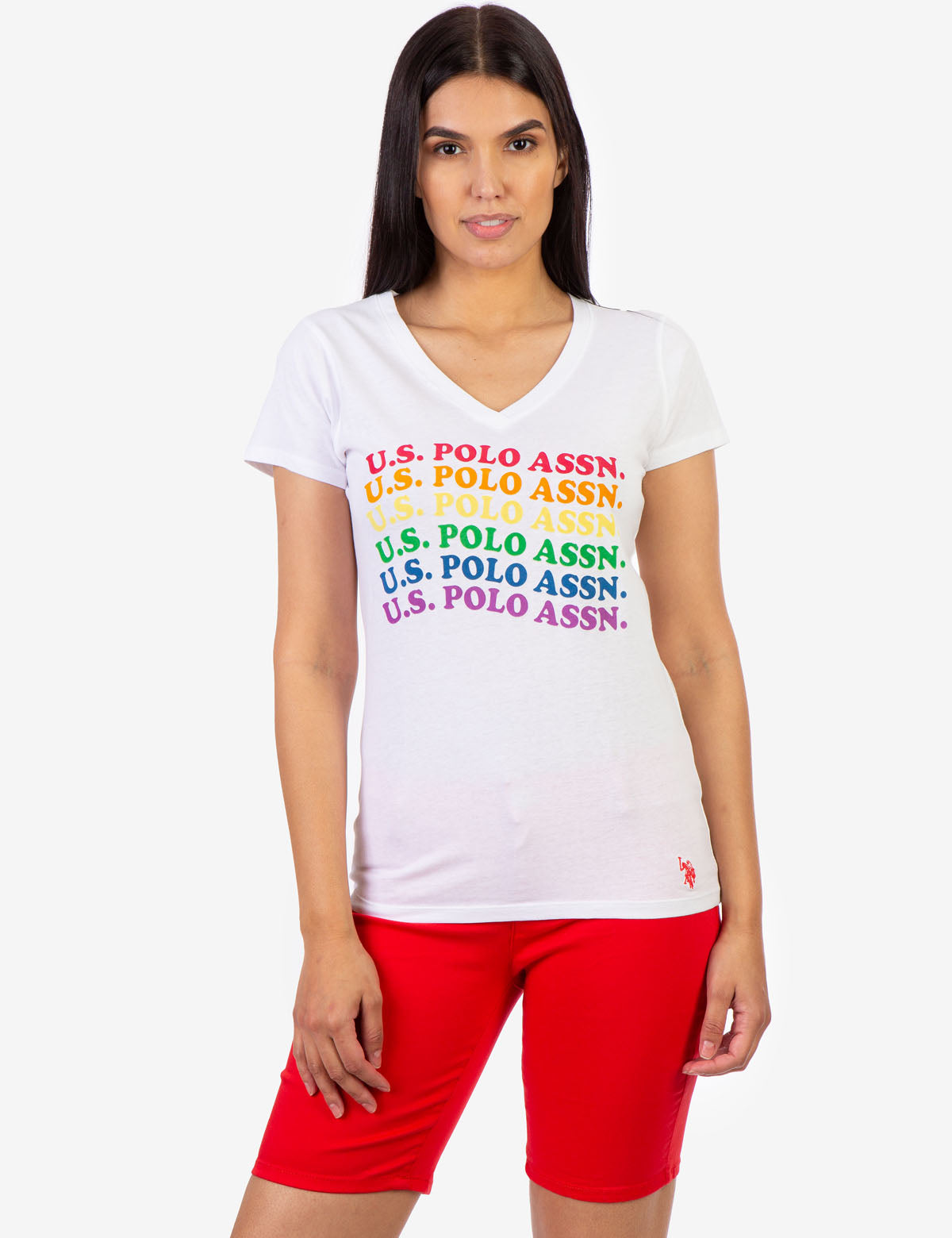 U.S. Polo Assn. - Womens USPA Rainbow Wave Grahic T-Shirt - Size XS