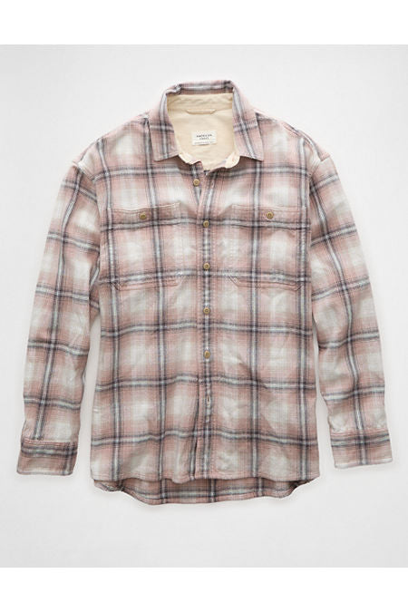 AE Lightweight Flannel Shirt Men's Pink S