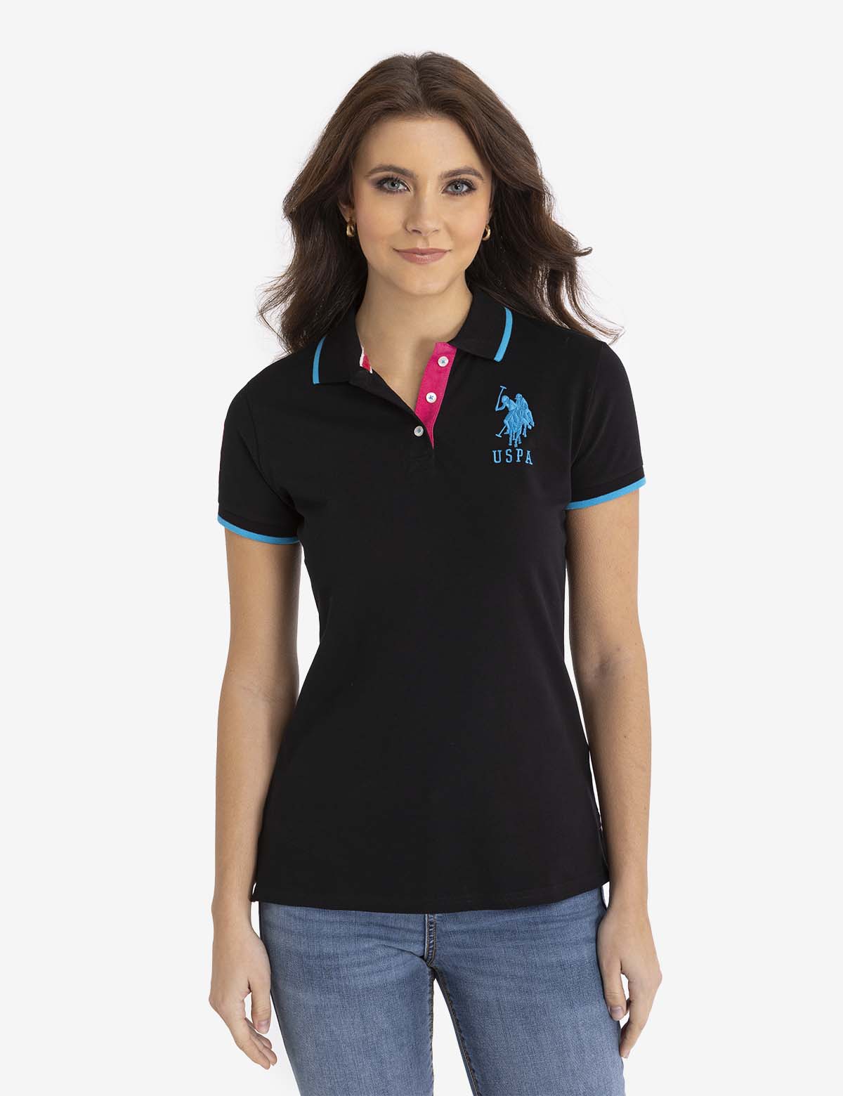 U.S. Polo Assn. - Womens Triple Crown Solid Polo Shirt - Size S