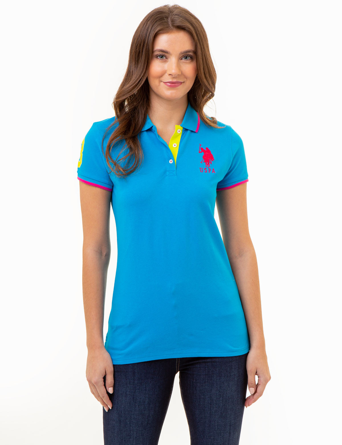 U.S. Polo Assn. - Womens Triple Crown Solid Polo Shirt - Size XS