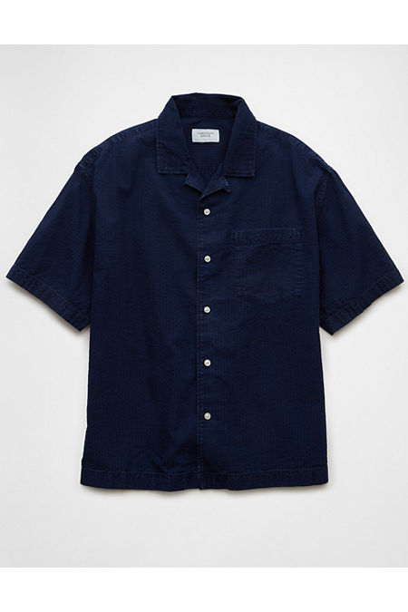 AE Poolside Button-Up Shirt Men's Rich Navy XS