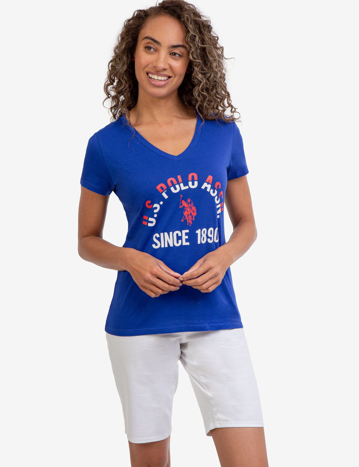 U.S. Polo Assn. - Womens Arched Logo Graphic T-Shirt - Size L