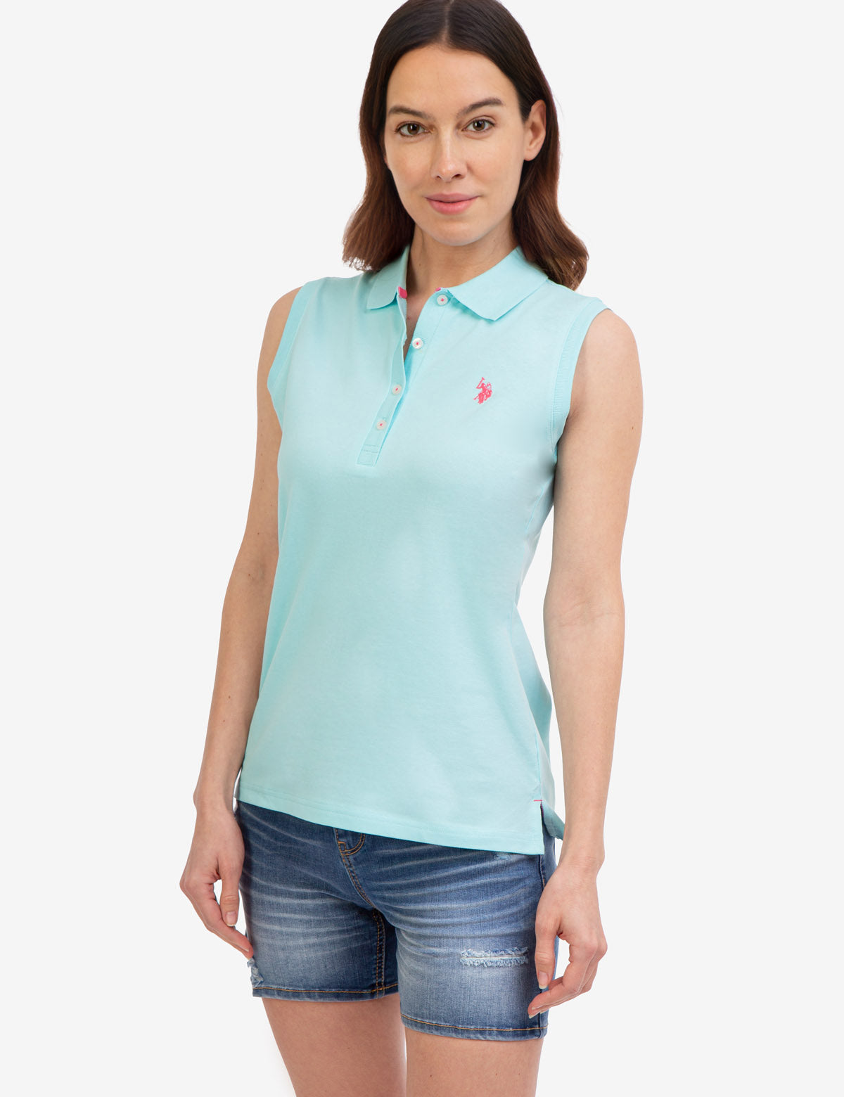 U.S. Polo Assn. - Womens Classic Sleeveless Polo Shirt - Size S