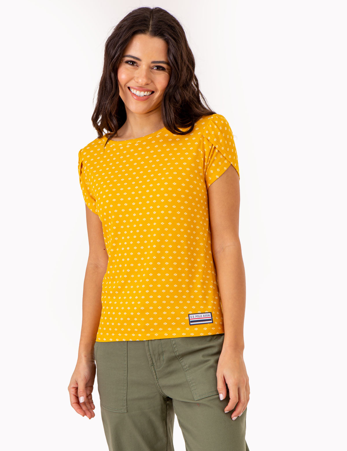 U.S. Polo Assn. - Womens Printed Tulip Sleeve Top - Size XS