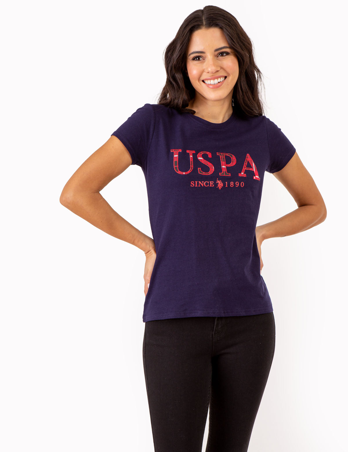 U.S. Polo Assn. - Womens USPA Stitch Applique Crew Neck T-Shirt - Size XL
