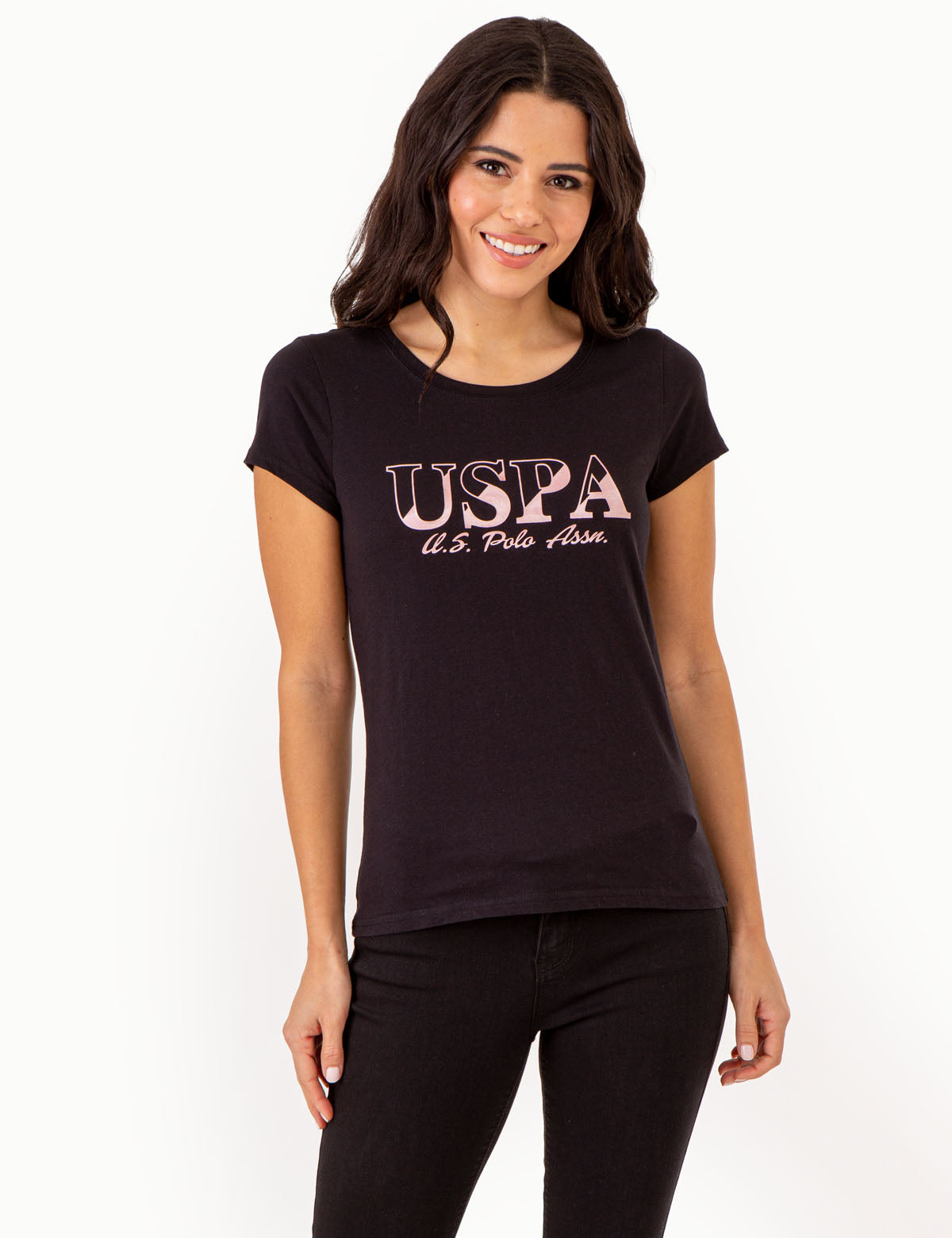 U.S. Polo Assn. - Womens USPA Metallic Slashed Foil T-Shirt - Size XS