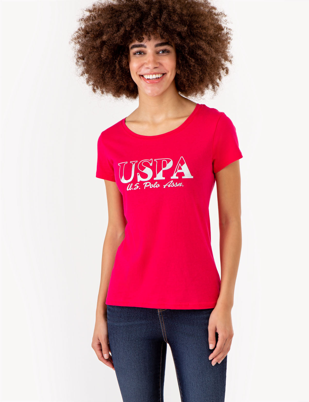 U.S. Polo Assn. - Womens USPA Metallic Slashed Foil T-Shirt - Size XL