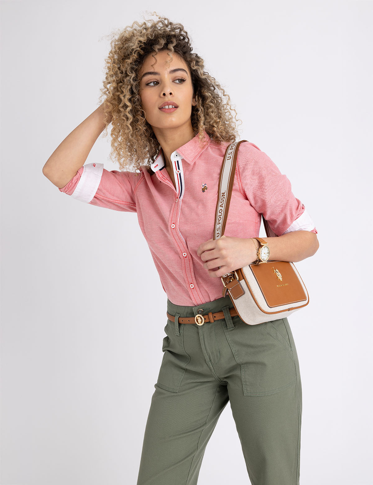 U.S. Polo Assn. - Womens Canvas Pocket Crossbody Bag - Size 1SZ