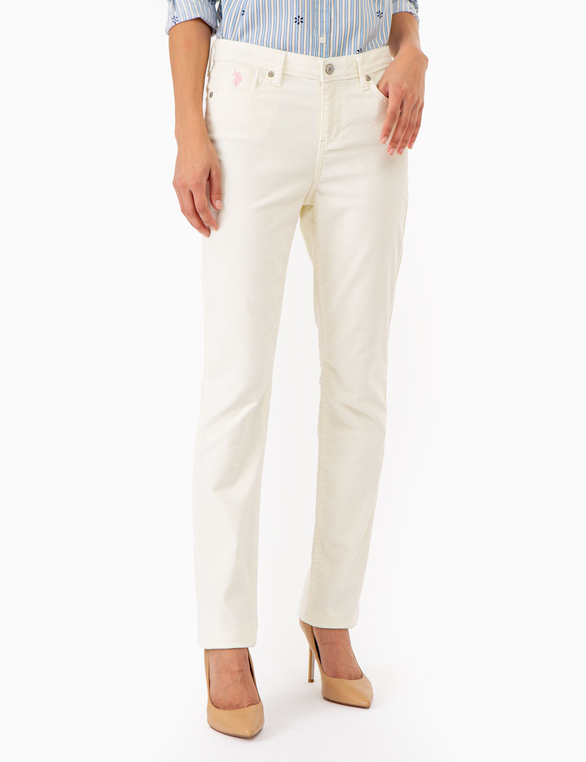 U.S. Polo Assn. - Womens Mid Rise Corduroy Pants - Size 02R