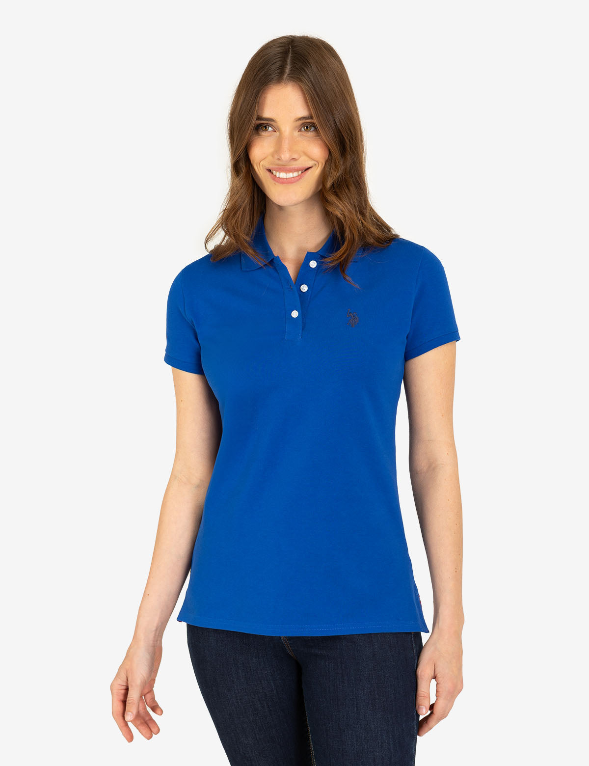 U.S. Polo Assn. - Womens Solid Pique Polo Shirt - Size XS
