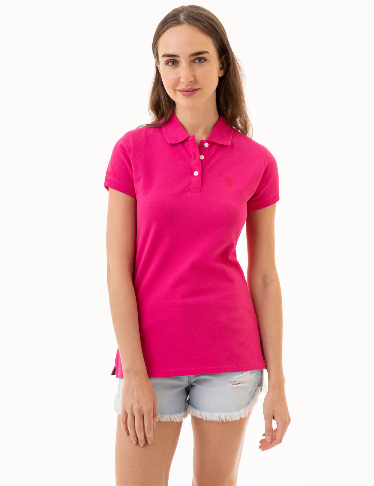 U.S. Polo Assn. - Womens Solid Pique Polo Shirt - Size XS
