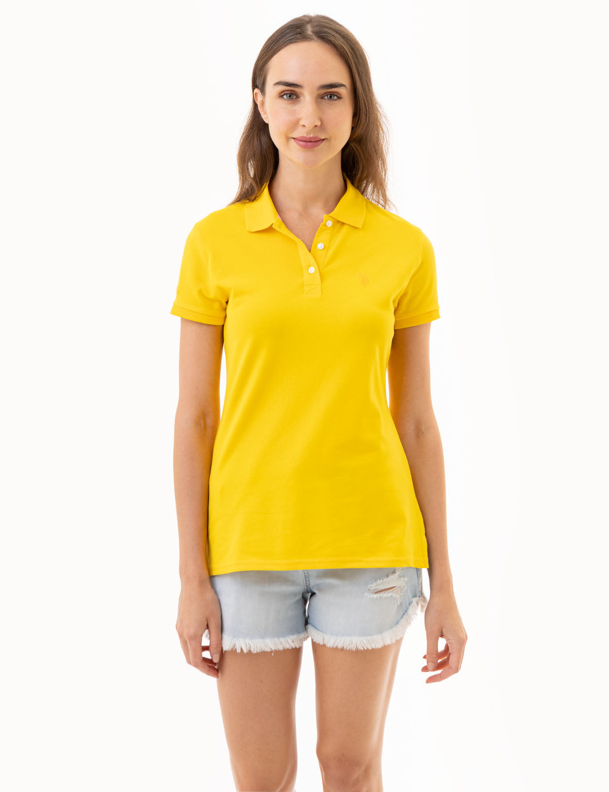 U.S. Polo Assn. - Womens Solid Pique Polo Shirt - Size L