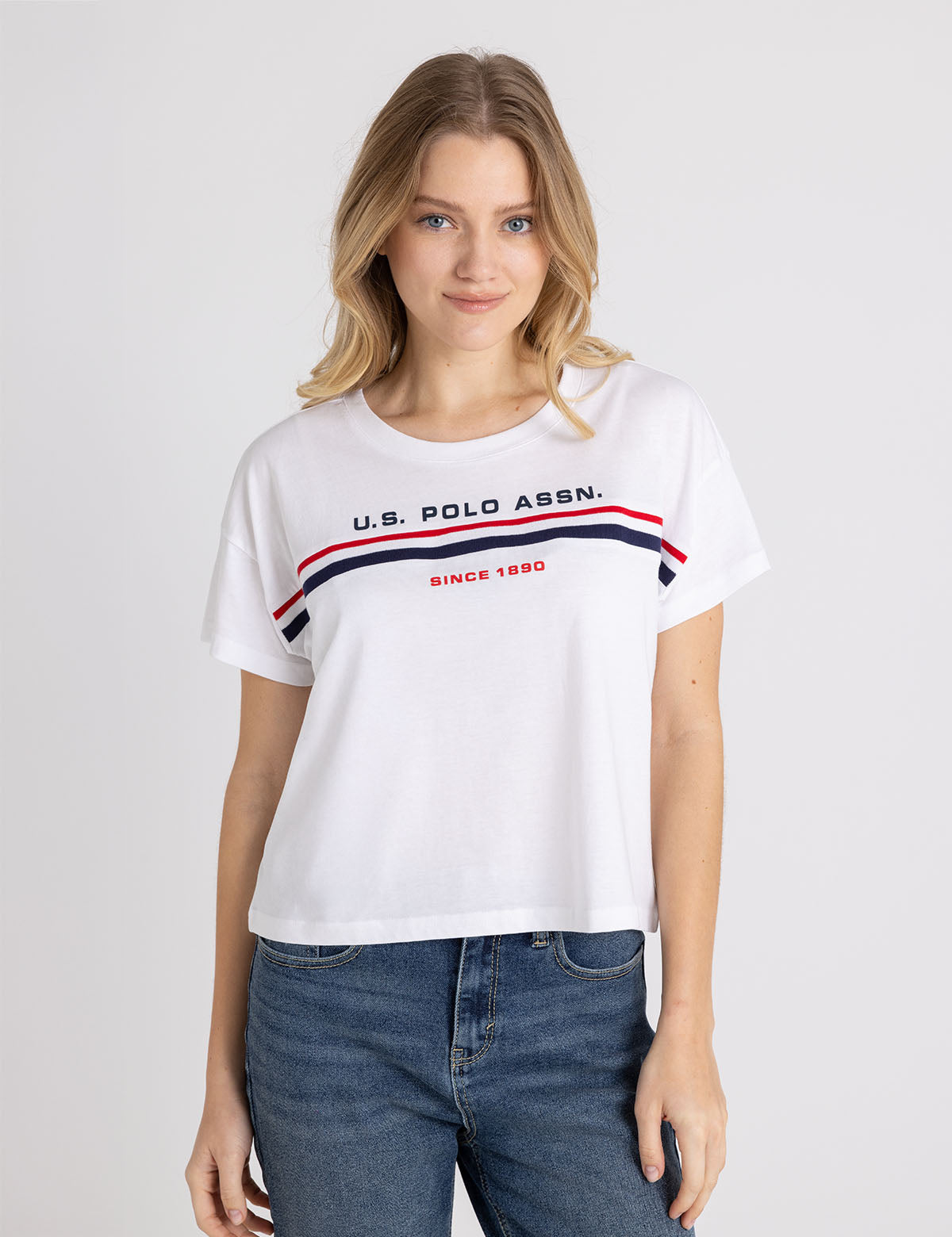 U.S. Polo Assn. - Womens Signature Stripe Meet And Greet T-Shirt - Size L