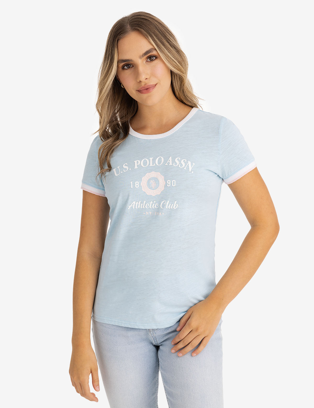 U.S. Polo Assn. - Womens Small Soft Crest Ringer Jersey T-Shirt - Size XL