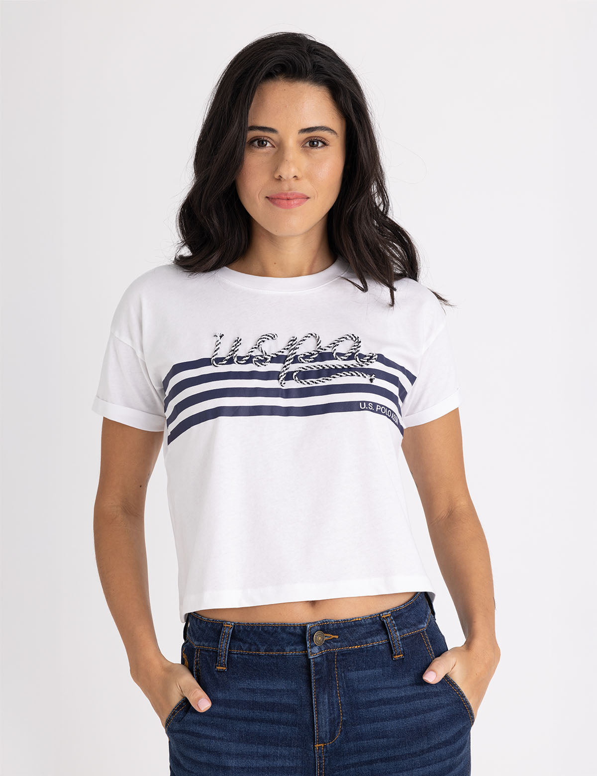 U.S. Polo Assn. - Womens Rope Applique Meet And Greet T-Shirt - Size XS