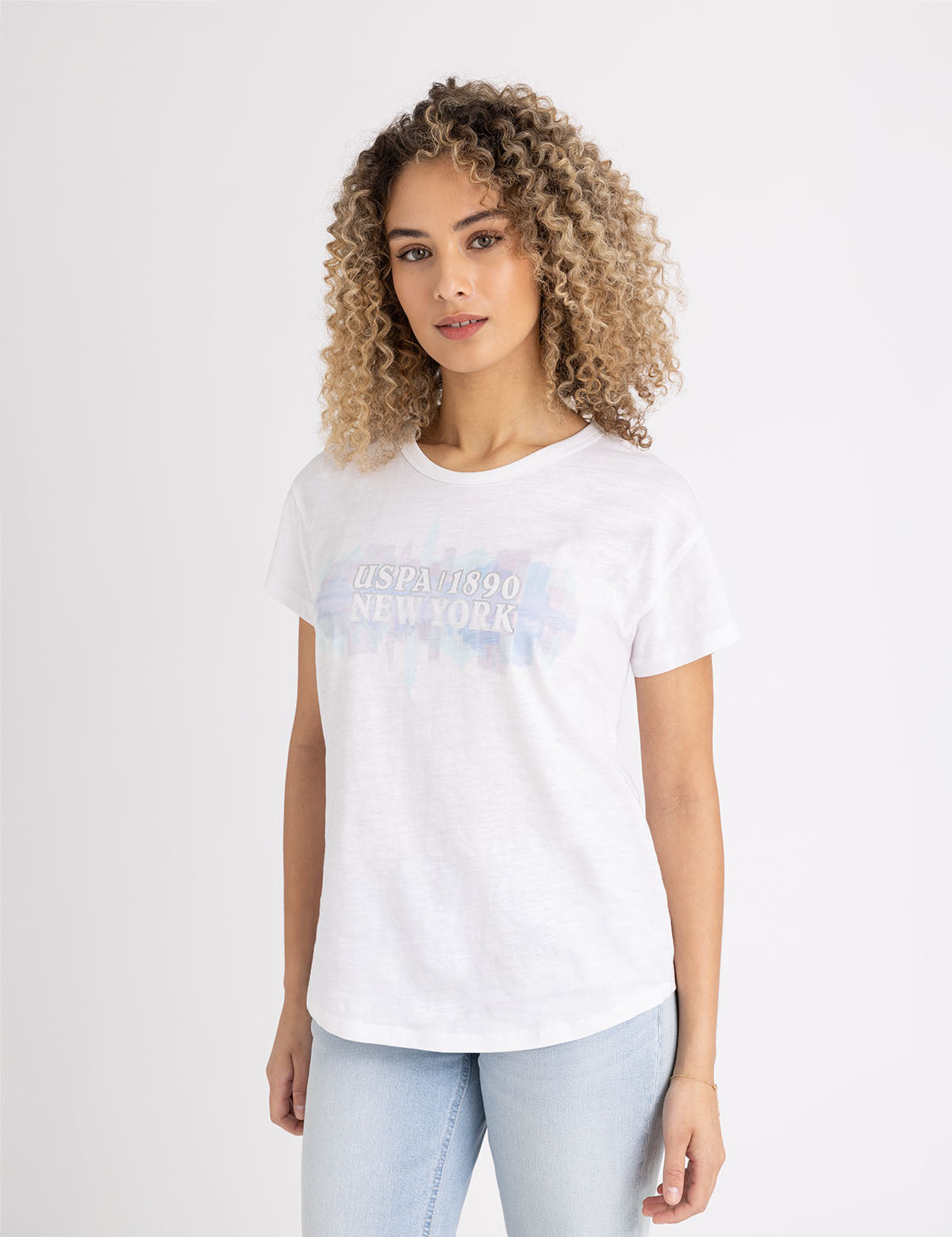 U.S. Polo Assn. - Womens New York Water Color Graphic T-Shirt - Size XS