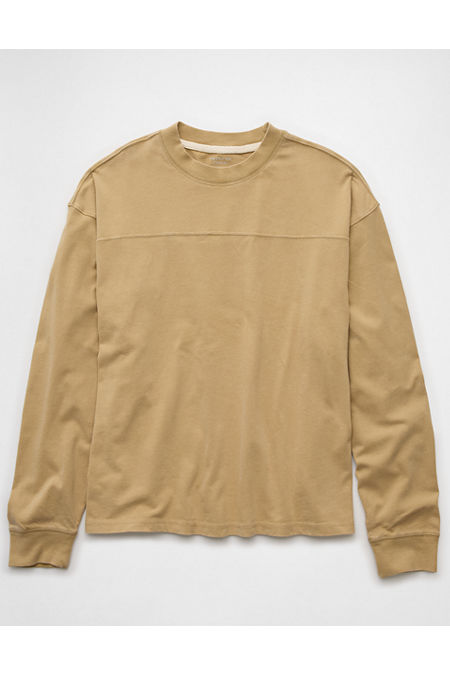 AE Long-Sleeve Boxy Sueded Jersey T-Shirt Men's Maplewood S