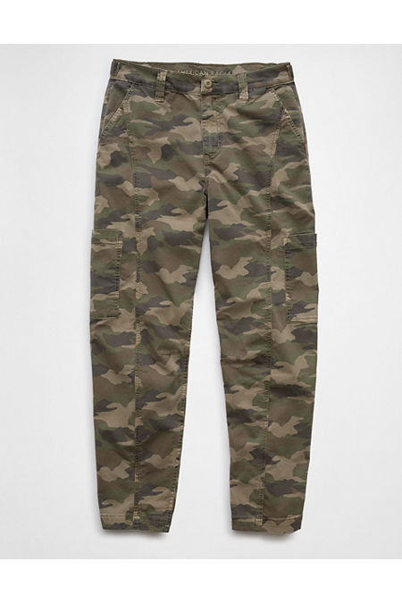 AE Stretch Barrel Cargo Pant Women's Camo Green 000 Short